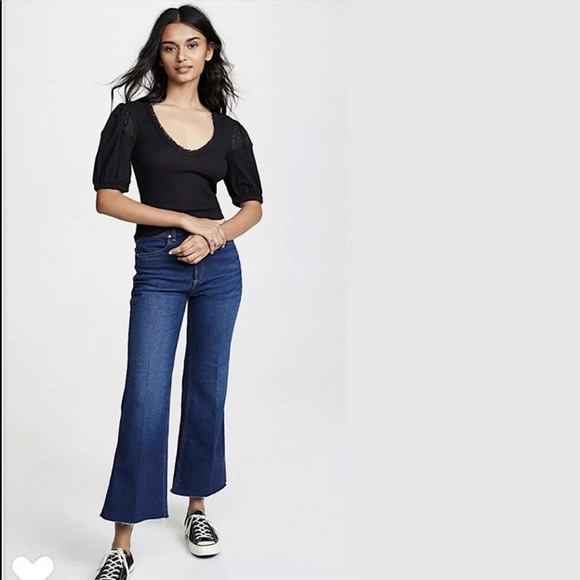 Free People St. James Black Crochet Lace Tee Top - Picture 4 of 13